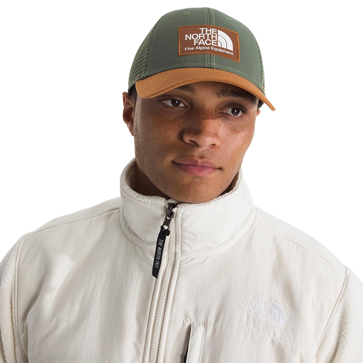 Gorra Mudder Trucker para unisex color verde y anaranjado