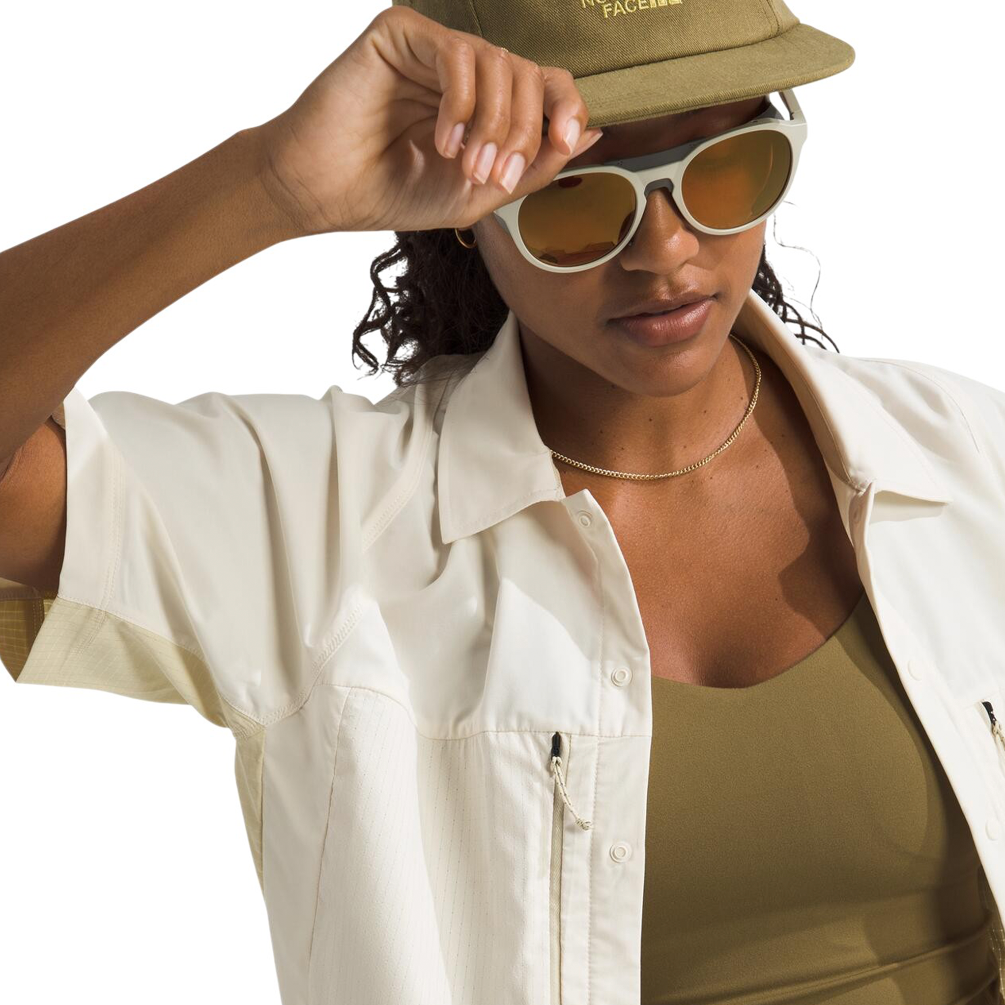 Camisa Trail Lightrange Ss para mujer color blanco