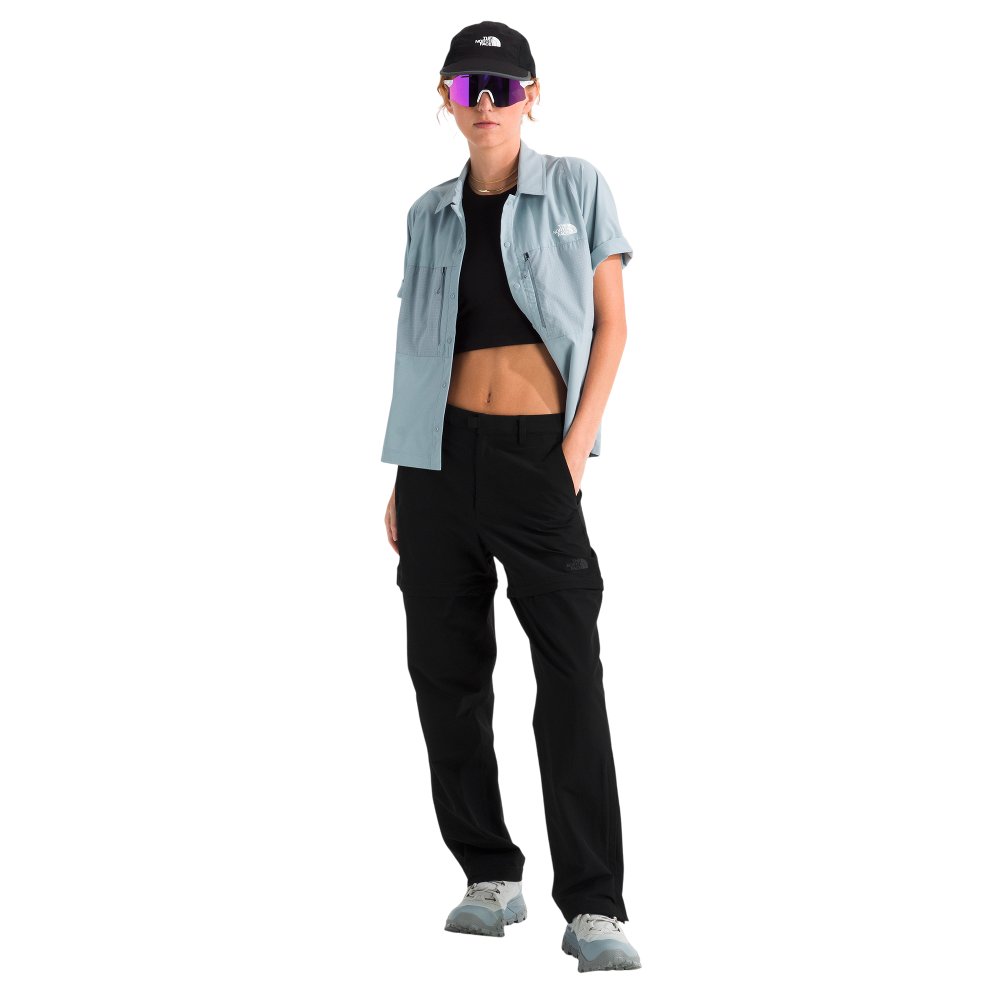 Pantalón convertible Basin para mujer color negro